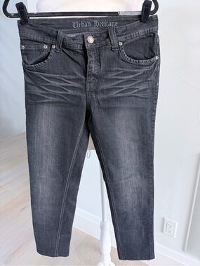 Vintage Y2K Urban Heritage Charcoal Black Skinny Jeans size 31